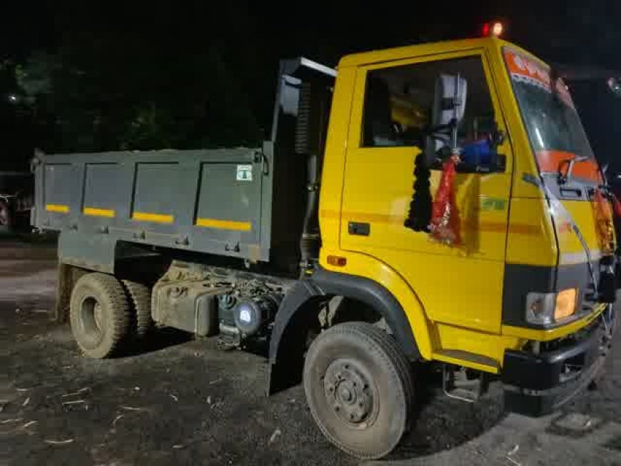 थाना प्रभारी संजय जायसवाल के निर्देशन में बुढ़ार पुलिस की कार्रवाई, मेटाडोर 912  में अवैध रेत परिवहन करते  किया जप्त,
